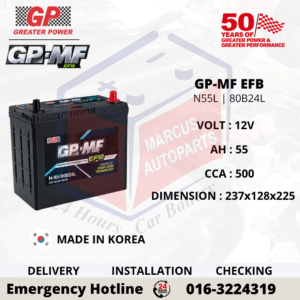GP MF EFB N55L | 80B24L 55AH 500CCA START-STOP CAR BATTERY