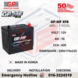 GP MF EFB Q85L | 115D23L 70AH 620CCA START-STOP CAR BATTERY
