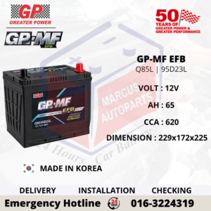 GP MF EFB Q85L | 95D23L 65AH 620CCA START-STOP CAR BATTERY