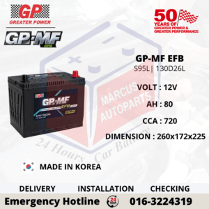 GP MF EFB S95L | 130D26L 80AH 720CCA START-STOP CAR BATTERY