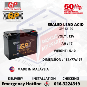 GP SLA GPP12170 12V 17AH SEALED LEAD ACID BATTERY