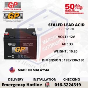 GP SLA GPP12330 12V 33AH SEALED LEAD ACID BATTERY
