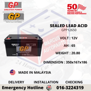 GP SLA GPP12650 12V 65AH SEALED LEAD ACID BATTERY