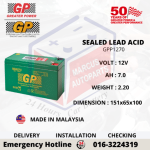 GP SLA GPP1270 12V 7AH SEALED LEAD ACID BATTERY